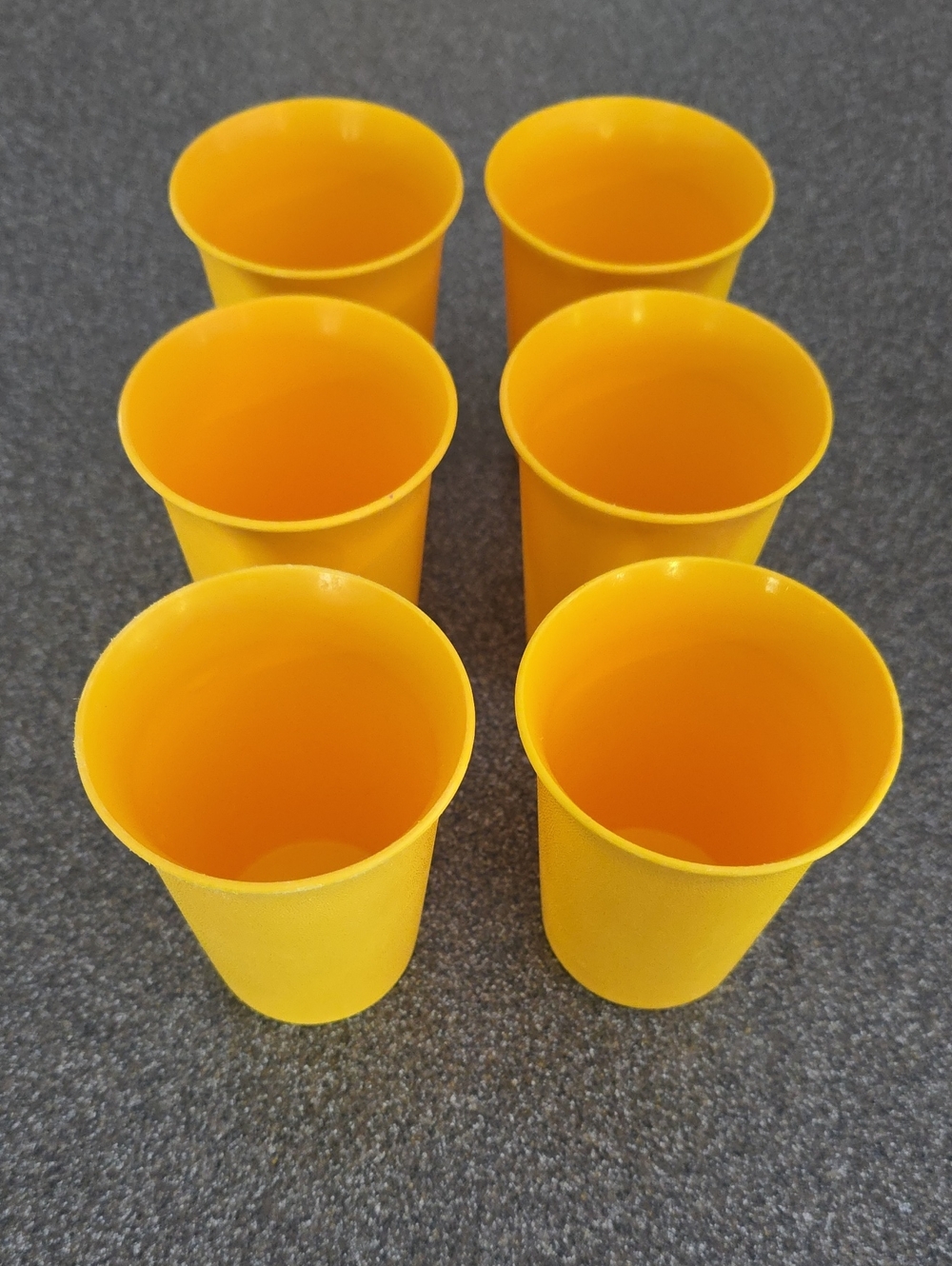 Vintage yellow Tupperware Bell Tumblers Set Of 6